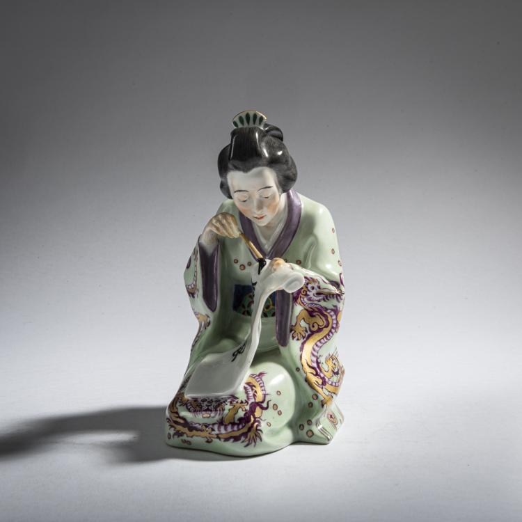 Bild 3 zu Objekt, 'Japanese woman, writing', 1913/14, Alfred Otto Adalbert K&ouml;nig, Meissen, 161E 1171
