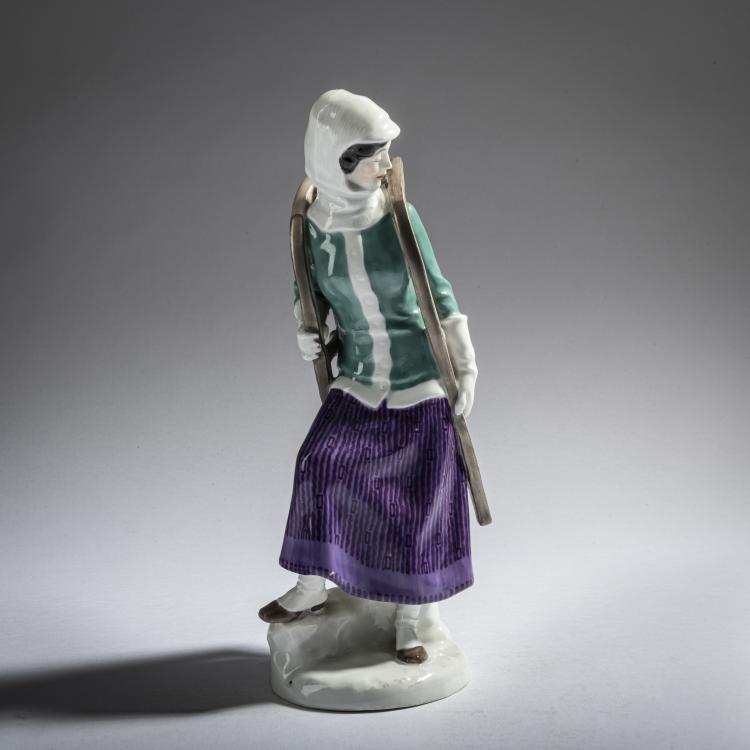 Bild 4 zu Objekt, 'Rodlerin', 1912, Alfred Otto Adalbert K&ouml;nig, Meissen, 161E 1170