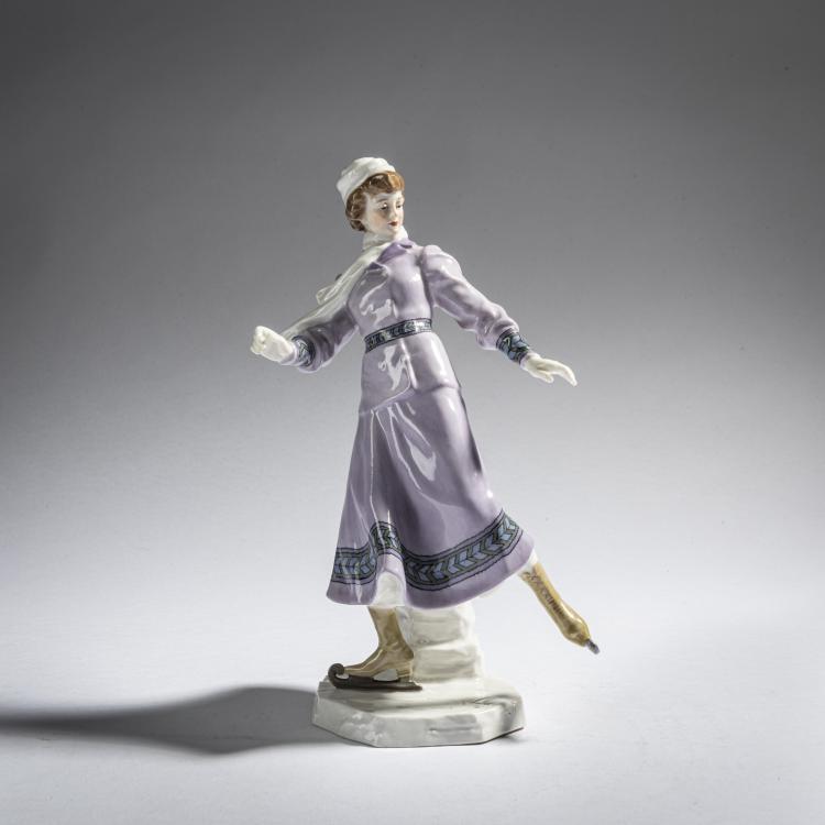 Hauptbild zu Objekt, 'Schlittschuhl&auml;uferin', 1910-11, Alfred Otto Adalbert K&ouml;nig, Meissen, 161E 1166
