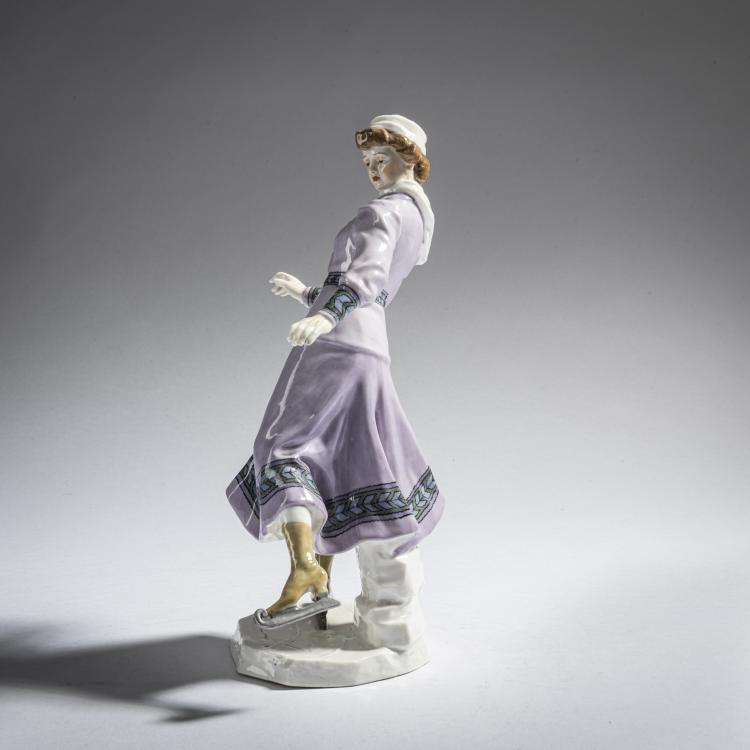 Bild 2 zu Objekt, 'Schlittschuhl&auml;uferin', 1910-11, Alfred Otto Adalbert K&ouml;nig, Meissen, 161E 1166