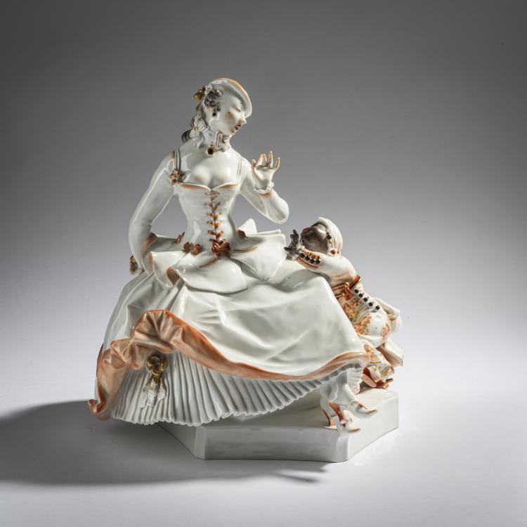 Hauptbild zu Objekt, Dame mit Mohrenknabe, 1919, Paul Scheurich, Meissen, 161E 1173