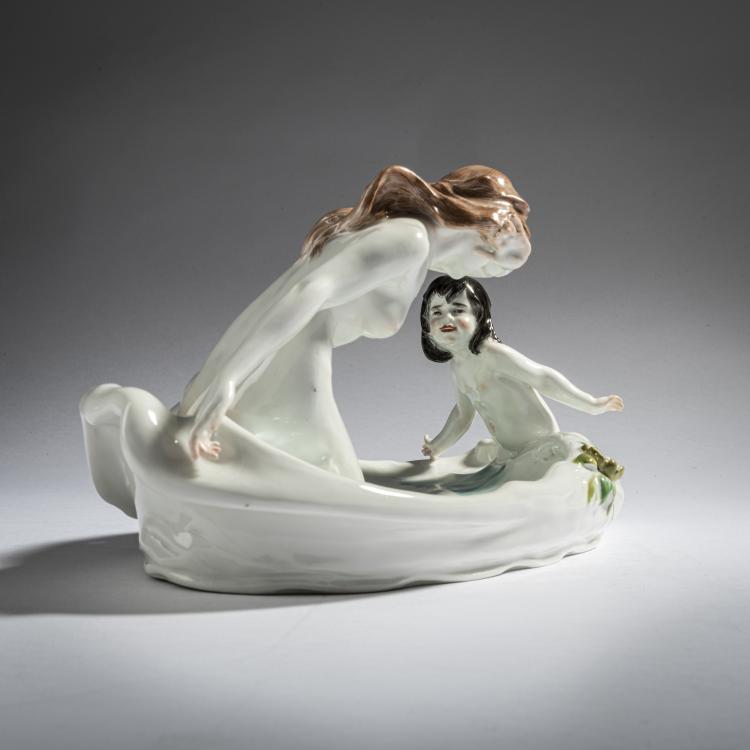 Bild 2 zu Objekt, 'Dish with two Figures', 1905-10, Paul Helmig, Meissen, 161E 1159