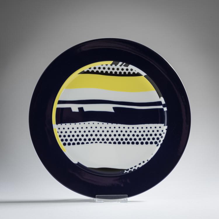 Hauptbild zu Objekt, K&uuml;nstler-Platzteller, um 1990, Roy Lichtenstein, Rosenthal, 160B 372