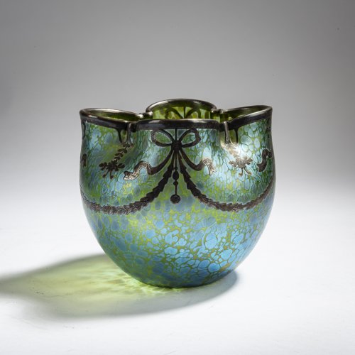 'Papillon' vase with galvanic silver plating, c. 1900