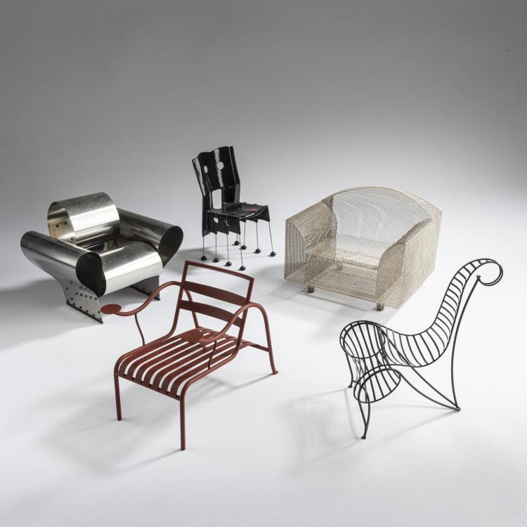 Hauptbild zu Objekt, 5 miniature chairs, Ron Arad,Andr&eacute; Dubreuil,Shiro Kuramata,Jasper Morrison,Gaetano Pesce, Vitra Design, Weil am Rhein, 160B 294