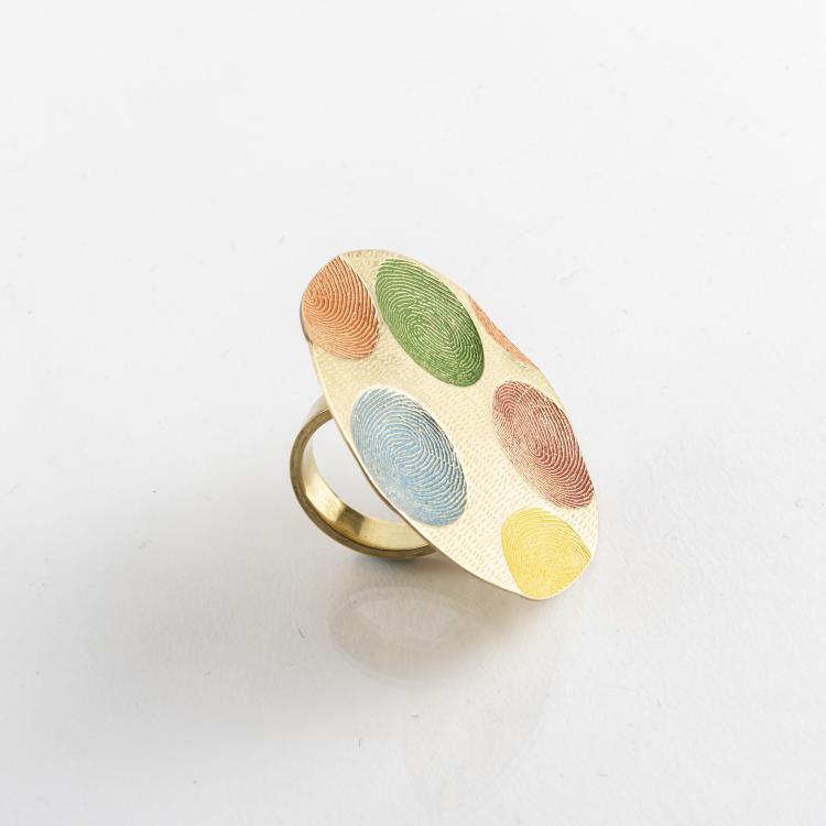 Hauptbild zu Objekt, Ring 'Mit Fingerabdr&uuml;cken des K&uuml;nstlers', 2011, Gerd Rothmann, 160D 696