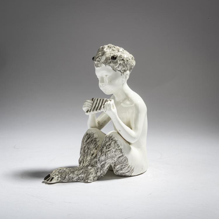 Bild 3 zu Objekt, 'Seated Pan playing the flute', c. 1900, Hans Stoltenberg-Lerche, Goldscheider, Wien, 162C 483