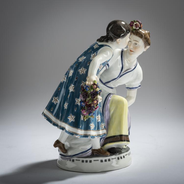 Bild 3 zu Objekt, 'Girl with Child', 1905, Karl Theodor Eichler, Meissen, KPM, 162C 452