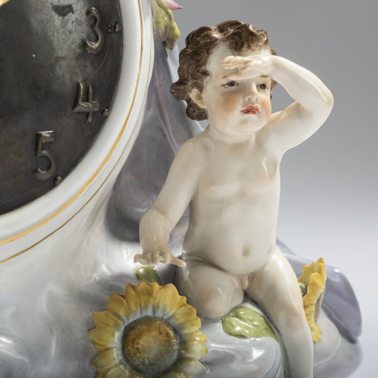 Bild 3 zu Objekt, 'Clock case with girl as Future, two children as Day and Night', 1901-04, Paul Helmig, Meissen, 161E 1152