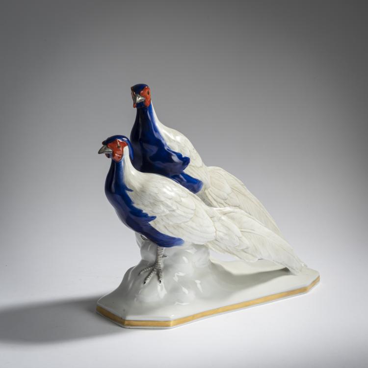 Bild 1 zu Objekt, Zwei Silberfasane, um 1935, Aelteste Volkstedter Porzellanfabrik AG, Rudolstadt, 161E 1121