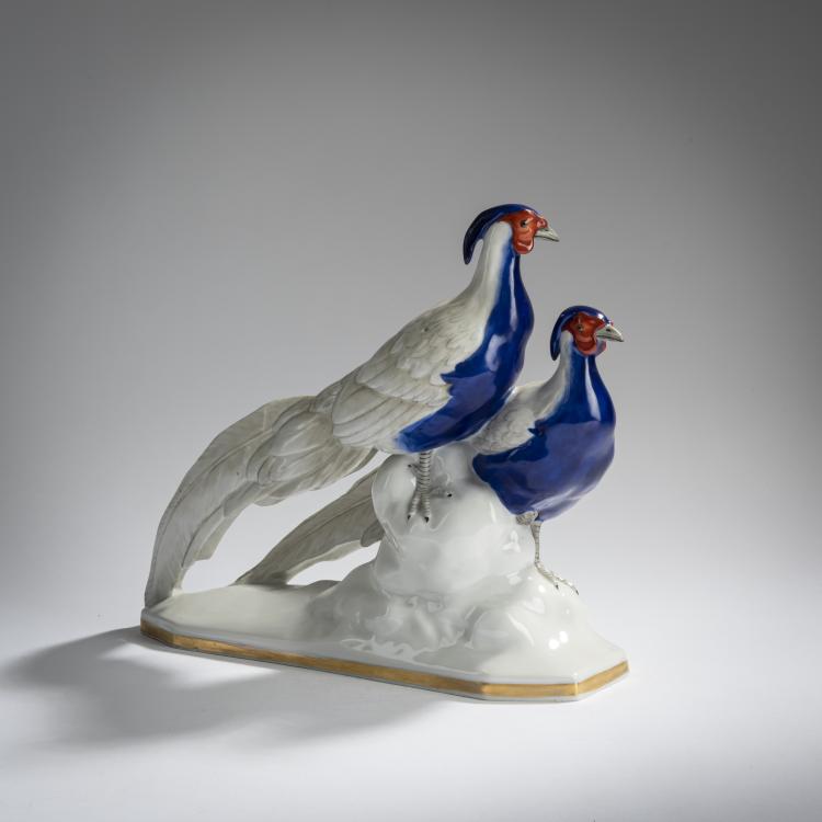 Bild 3 zu Objekt, Zwei Silberfasane, um 1935, Aelteste Volkstedter Porzellanfabrik AG, Rudolstadt, 161E 1121