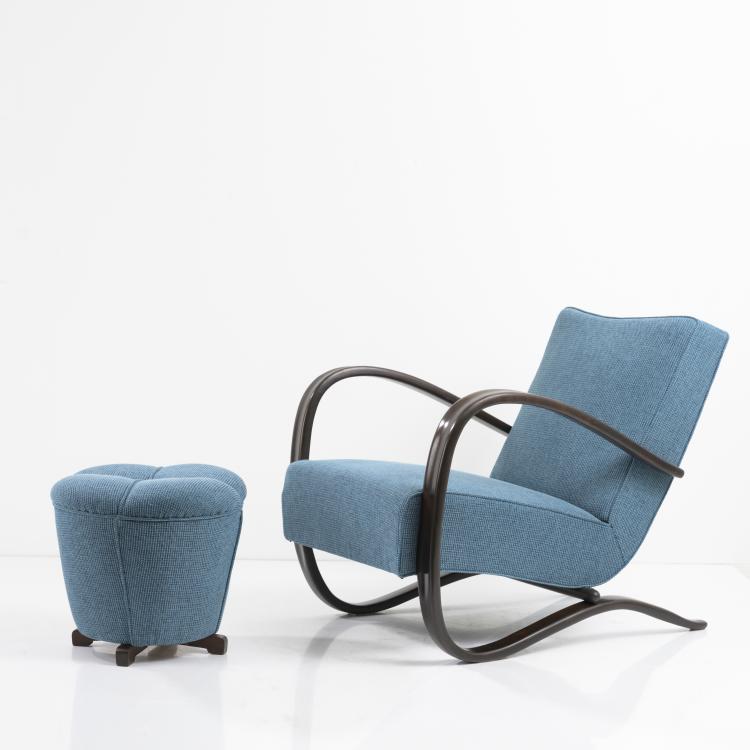 Bild 3 zu Objekt, Zwei Armlehnsessel 'H 269' mit Ottoman, 1930/40er Jahre, Jindřich Halabala, Thonet Mundus, Tschechoslowakei, 161C 474