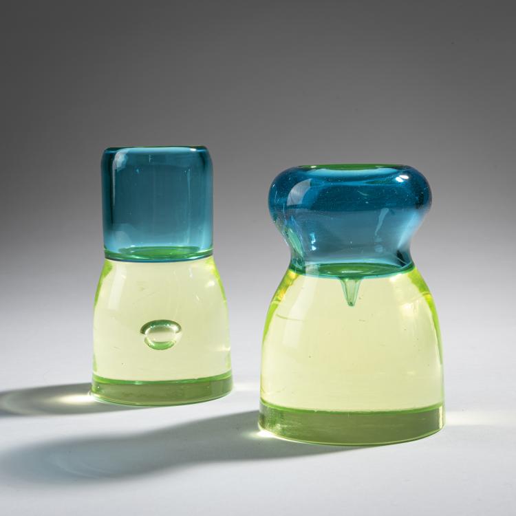 Bild 1 zu Objekt, 2 'Sommerso' candlesticks, c. 1960, Antonio Da Ros, Cenedese, Gino, Murano, 161B 408