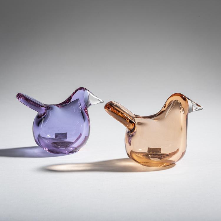 Hauptbild zu Objekt, Two flycatcher 'Sieppo', 1972-78, Oiva Toikka, Nuutaj&auml;rvi, Notsj&ouml;; Arabia, Helsinki, 161D 811