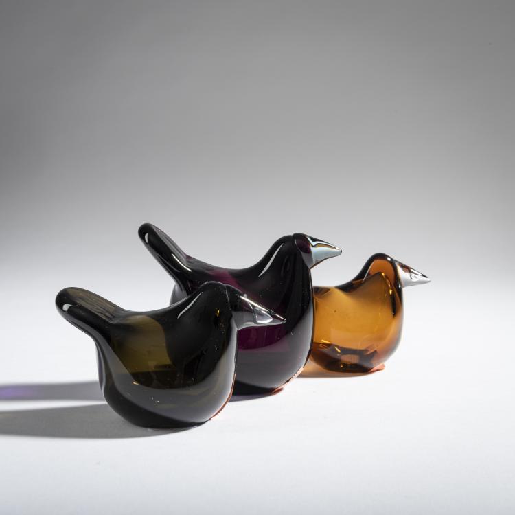 Bild 1 zu Objekt, Three flycatchers 'Sieppo', 1972-78, Oiva Toikka, Nuutaj&auml;rvi, Notsj&ouml;; Iittala, Kalvola, 161D 818