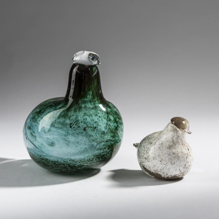 Bild 1 zu Objekt, Zwei Moorschneeh&uuml;hner 'Kiiruna ', 1981-94, Oiva Toikka, Nuutaj&auml;rvi, Notsj&ouml;; iittala, Kalvola, 161D 828