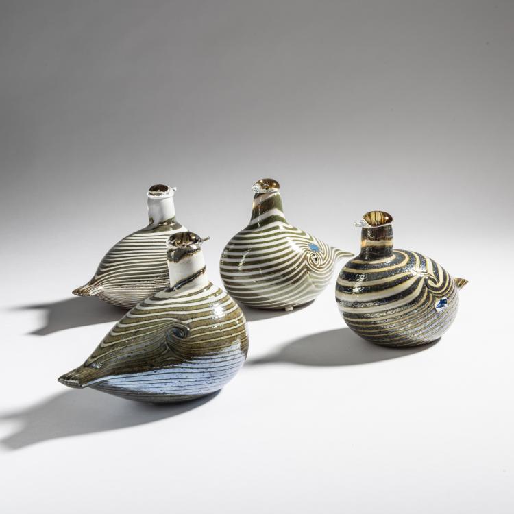 Bild 1 zu Objekt, Vier Langschwanzenten 'Alli', 1981, Oiva Toikka, Nuutaj&auml;rvi, Notsj&ouml;; Iittala, Kalvola, 161D 825