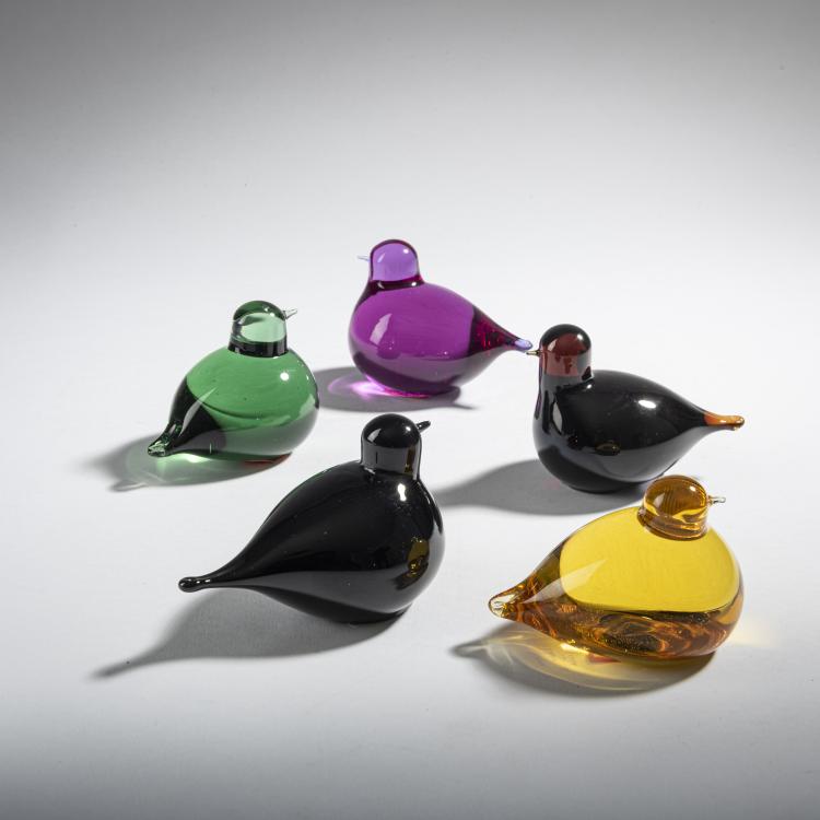 Hauptbild zu Objekt, F&uuml;nf Schneeammer 'Pulmu', 1988-94, Oiva Toikka, Nuutaj&auml;rvi, Notsj&ouml;; Iittala, Kalvola, 161D 846