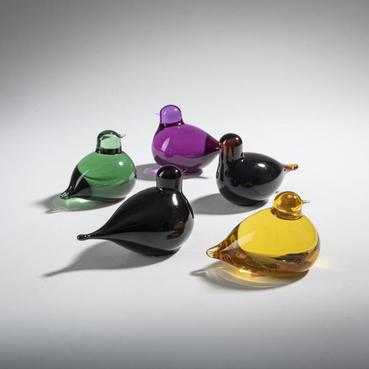 Bild 1 zu Objekt, F&uuml;nf Schneeammer 'Pulmu', 1988-94, Oiva Toikka, Nuutaj&auml;rvi, Notsj&ouml;; Iittala, Kalvola, 161D 846