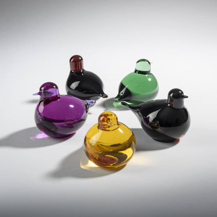 Bild 2 zu Objekt, F&uuml;nf Schneeammer 'Pulmu', 1988-94, Oiva Toikka, Nuutaj&auml;rvi, Notsj&ouml;; Iittala, Kalvola, 161D 846