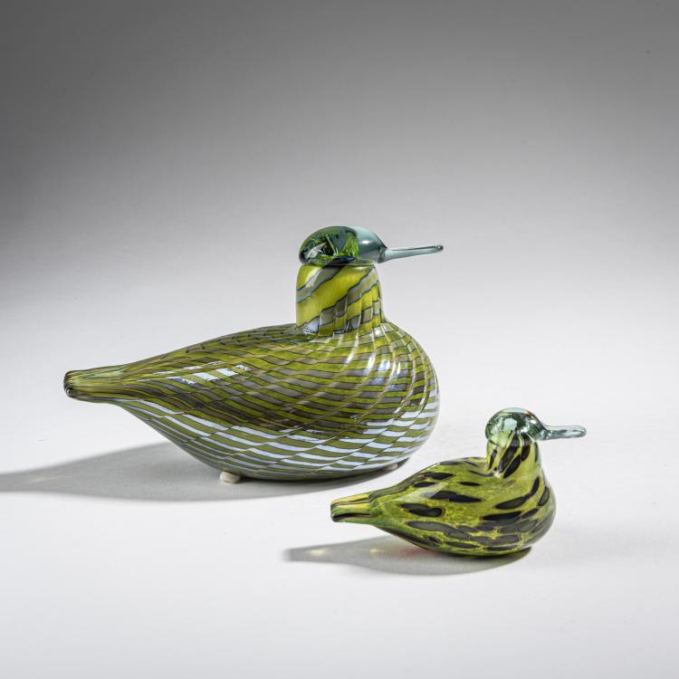 Hauptbild zu Objekt, Common teal with baby 'Tavitar ja poikanen', 2004, Oiva Toikka, Nuutaj&auml;rvi, Notsj&ouml;; Iittala, Kalvola, 161D 985
