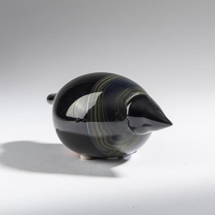 Bild 1 zu Objekt, Kleine Kr&auml;he 'Variksenpoika', 1991, Oiva Toikka, Nuutaj&auml;rvi, Notsj&ouml;; Iittala, Kalvola, 161D 854
