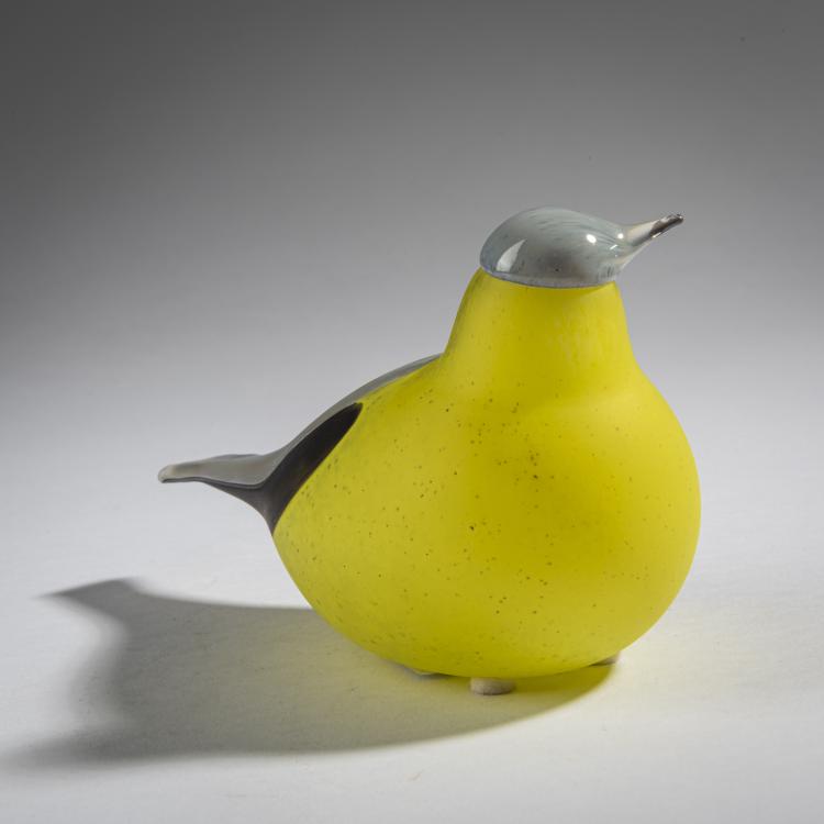 Bild 1 zu Objekt, Gelbe Bachstelze 'Keltav&auml;st&auml;r&auml;kki', 1996, Oiva Toikka, Nuutaj&auml;rvi, Notsj&ouml;; Iittala, Kalvola, 161D 914