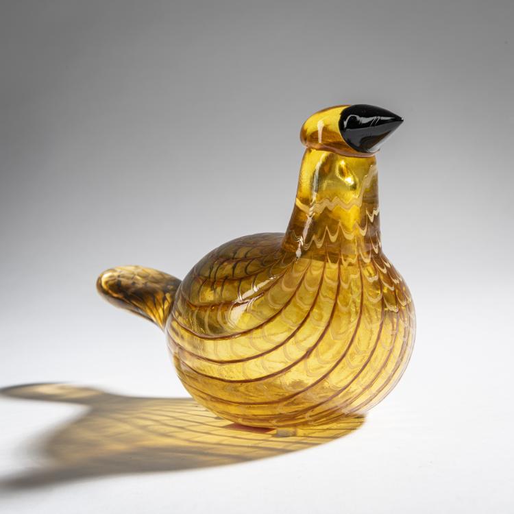 Bild 1 zu Objekt, Karelian golden cuckoo 'Karjalan Kultak&auml;k&ouml;nen', 1997, Oiva Toikka, Nuutaj&auml;rvi, Notsj&ouml;; Iittala, Kalvola., 161D 928