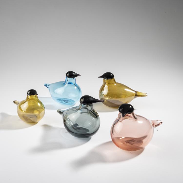 Bild 1 zu Objekt, F&uuml;nf Zilpzalp 'Tiltti', 2001-2003, Oiva Toikka, Nuutaj&auml;rvi, Notsj&ouml;; Iittala, Kalvola, 161D 970