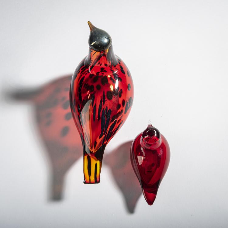 Bild 4 zu Objekt, Rotkelchen mit Baby 'Rubiinnilintu + Baby', 2003, Oiva Toikka, Nuutaj&auml;rvi, Notsj&ouml;; Iittala, Kalvola, 161D 982