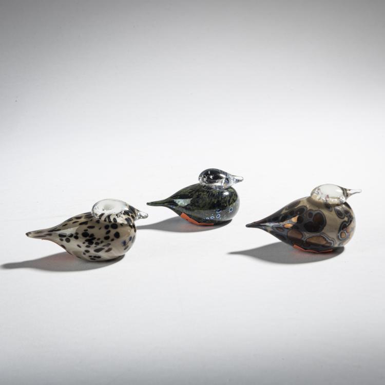 Bild 1 zu Objekt, Drei kleine Wintergoldh&auml;hnchen 'Pikku Hippi', 2004, Oiva Toikka, Nuutaj&auml;rvi, Notsj&ouml;; Iittala, Kalvola, 161D 986