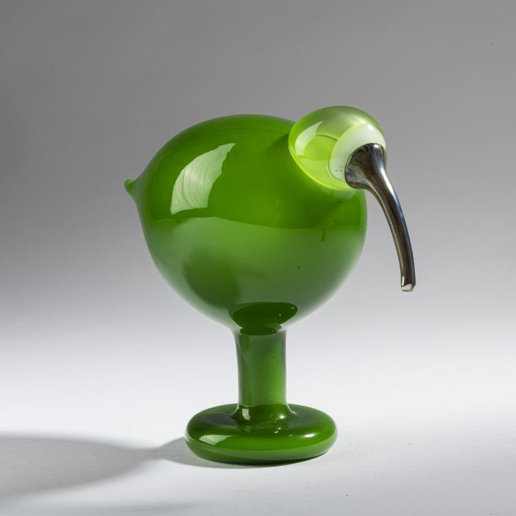 Bild 1 zu Objekt, Gr&uuml;ner Ibis 'Ibis vihre&auml;', 2010, Oiva Toikka, Nuutj&auml;rvi, Notsj&ouml;; iittala, Kalvola, 161D 1056