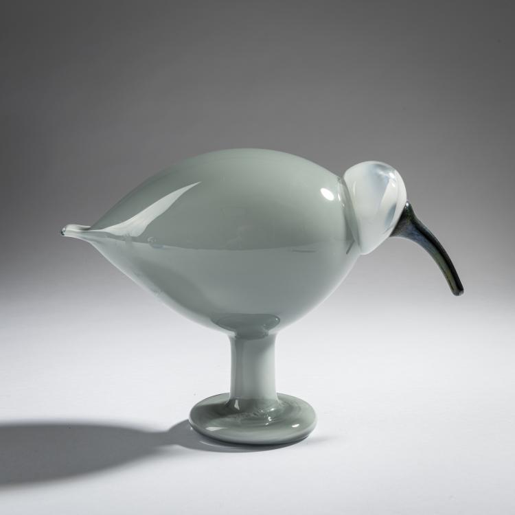 Hauptbild zu Objekt, Hellgrauer Ibis 'Ibis H&auml;m&auml;r&auml;', 2015, Oiva Toikka, Iittala, Kalvola, 161D 1108
