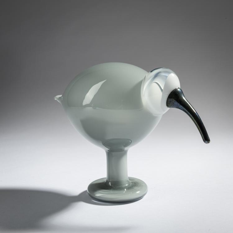 Bild 1 zu Objekt, Hellgrauer Ibis 'Ibis H&auml;m&auml;r&auml;', 2015, Oiva Toikka, Iittala, Kalvola, 161D 1108