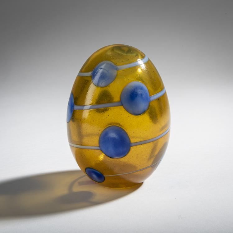 Hauptbild zu Objekt, Blue scaup duck egg 'Sinisotkan Muna', 2004, Oiva Toikka, Nuutaj&auml;rvi, Notsj&ouml;; Iittala, Kalvola, 161D 993