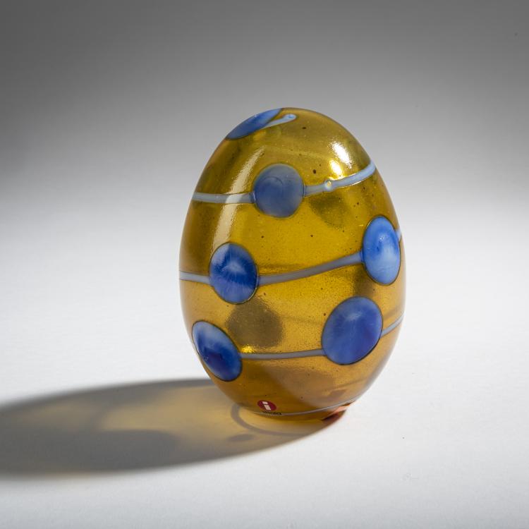 Bild 1 zu Objekt, Blue scaup duck egg 'Sinisotkan Muna', 2004, Oiva Toikka, Nuutaj&auml;rvi, Notsj&ouml;; Iittala, Kalvola, 161D 993