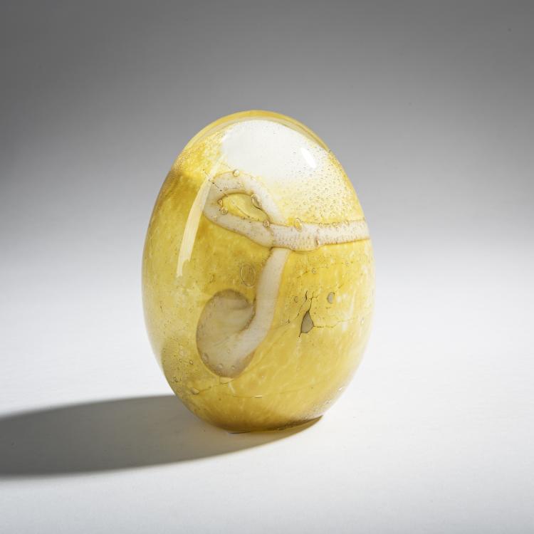 Bild 1 zu Objekt, Jahresei Scheckentenei 'P&auml;lviallin', 2006, Oiva Toikka, Nuutaj&auml;vi, Notsj&ouml;; Iittala, Kalvola, 161D 1020