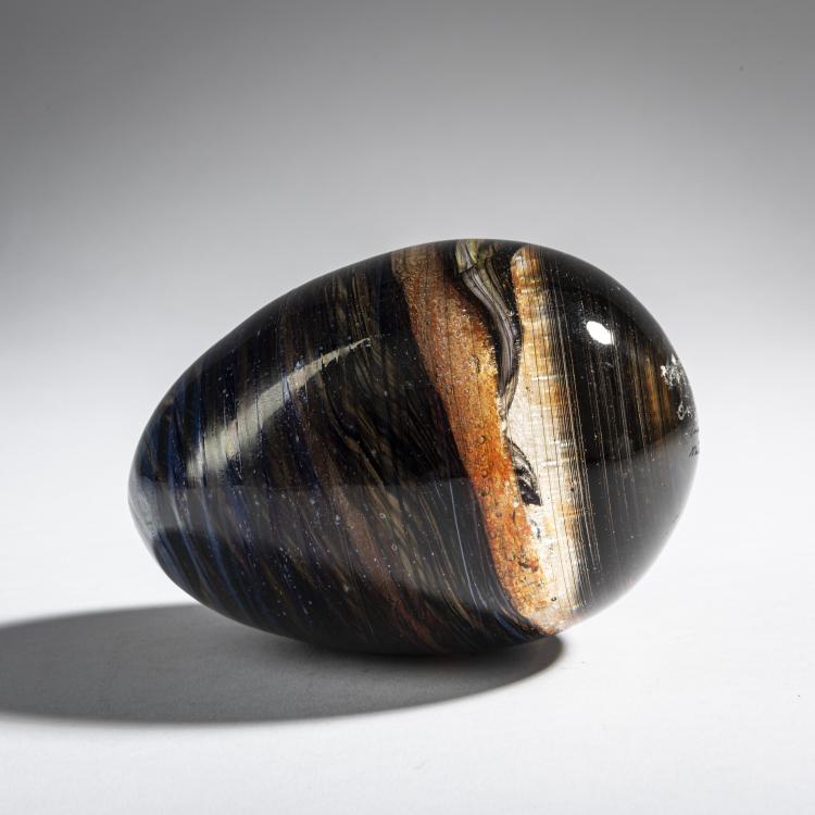 Bild 1 zu Objekt, Braunes Ei, um 1990, Oiva Toikka, Nuutaj&auml;rvi, Notsj&ouml;, 161D 850