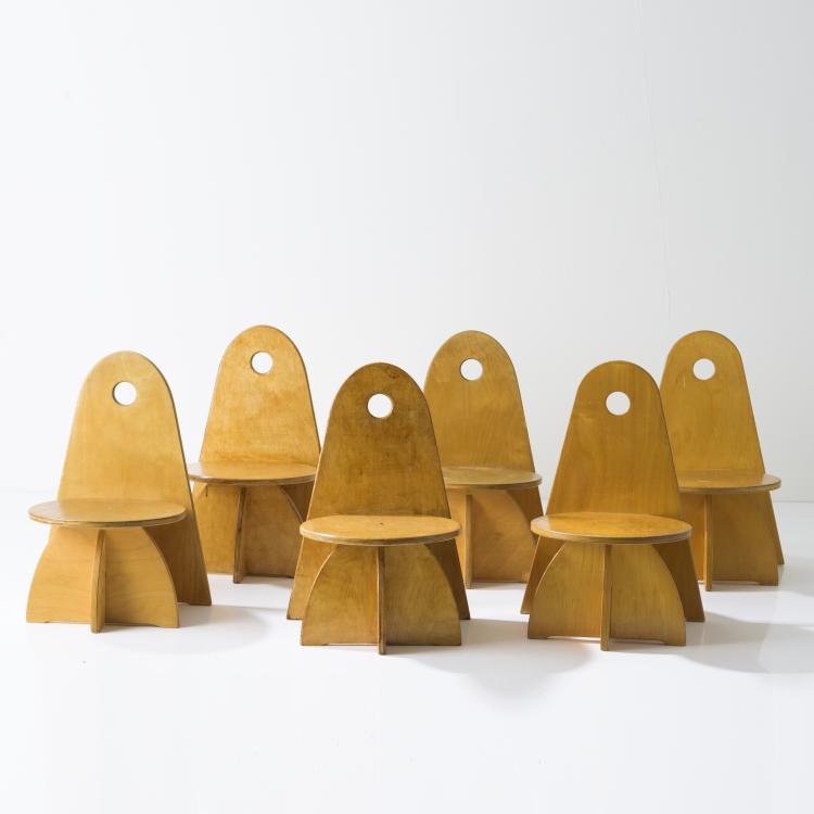 Hauptbild zu Objekt, 6 'Apollo' - '3017' children's chairs, 1980s, Jacobus Johannes Josephus Verzuu (in the style of), ADO, Berg en Bosch, 161C 765