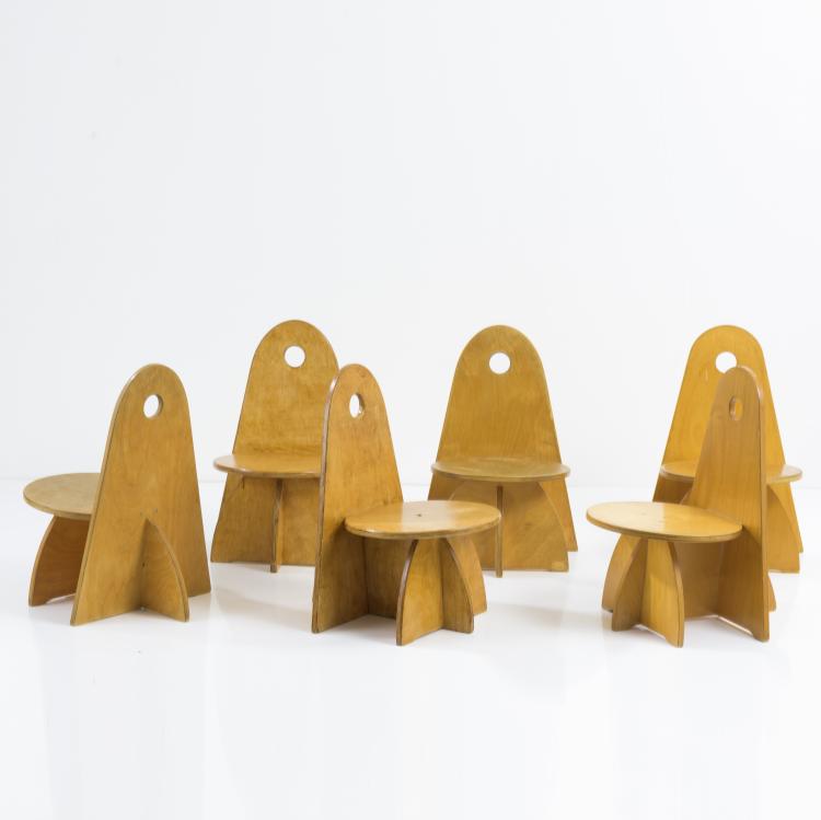 Bild 2 zu Objekt, 6 'Apollo' - '3017' children's chairs, 1980s, Jacobus Johannes Josephus Verzuu (in the style of), ADO, Berg en Bosch, 161C 765