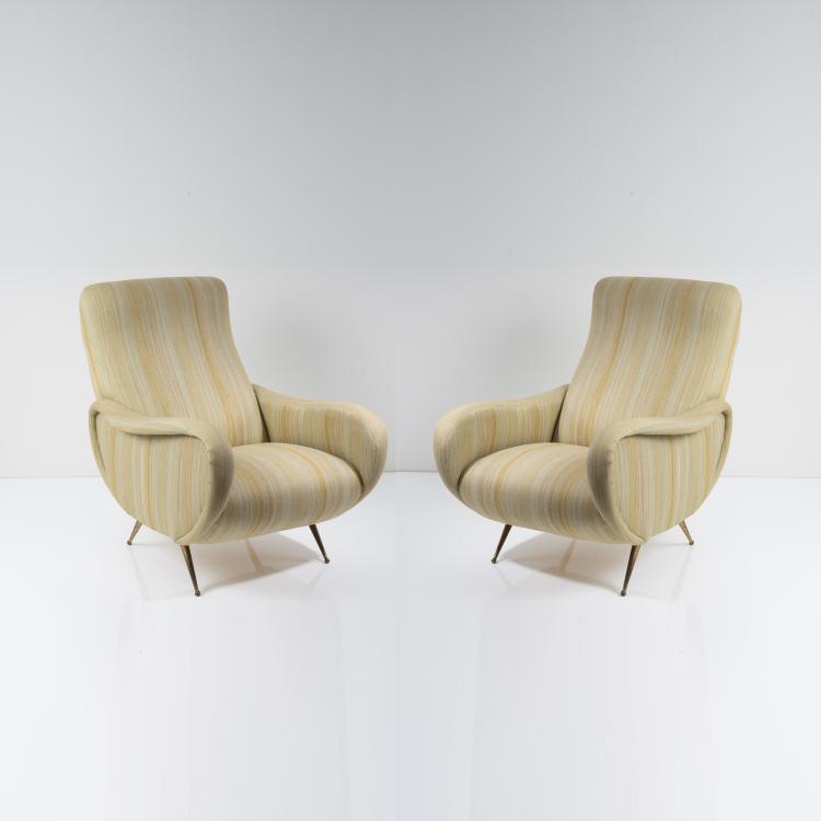 Hauptbild zu Objekt, 2 armchairs, c. 1951, Marco Zanuso (in the style of), Arflex, Mailand (zugeschrieben), 161A 30
