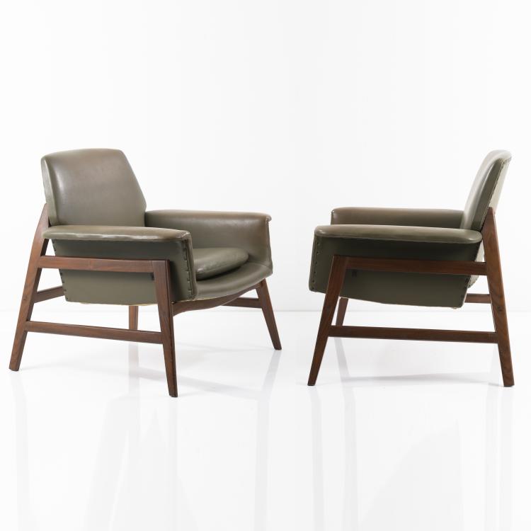 Hauptbild zu Objekt, 2 armchairs, 1958, Gianfranco Frattini (attributed), Cassina, Mailand (zugeschrieben), 161A 42