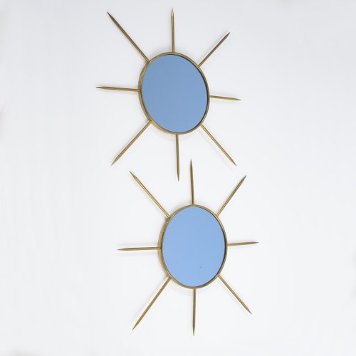 2 'Sun' wall mirrors, 1950s