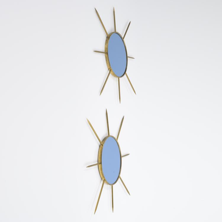 Bild 1 zu Objekt, Zwei Wandspiegel 'Sun', 1950er Jahre, Italien, 161A 51