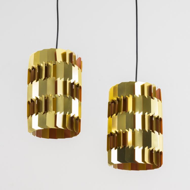 Hauptbild zu Objekt, Zwei Deckenleuchten 'Facet Pop', 1970, Louis Weisdorf, Lyfa, Ballerup, 161C 754