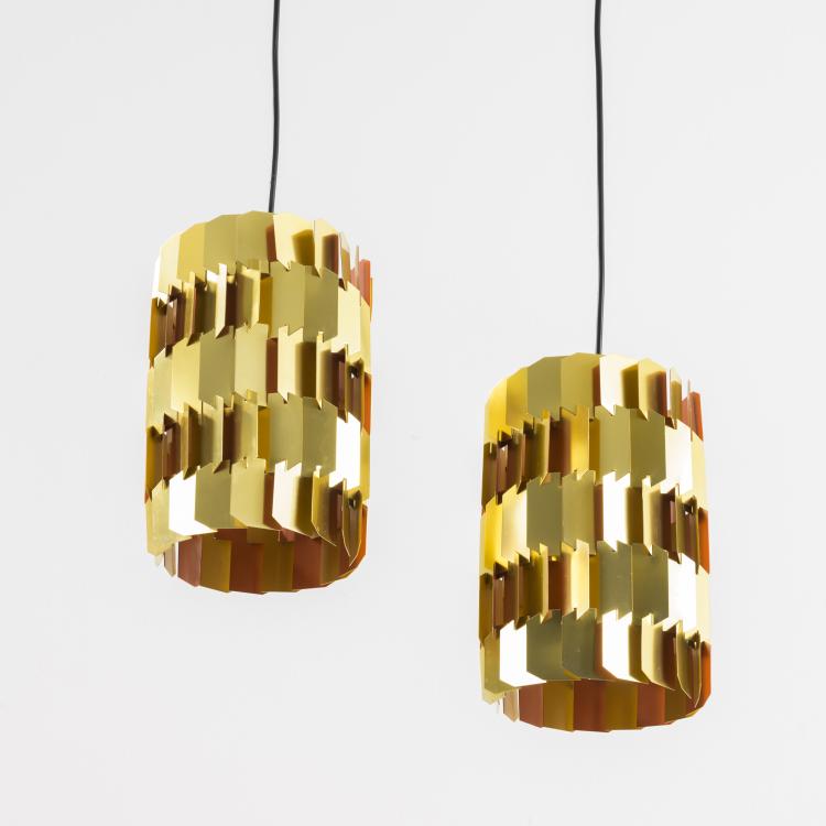 Bild 1 zu Objekt, Zwei Deckenleuchten 'Facet Pop', 1970, Louis Weisdorf, Lyfa, Ballerup, 161C 754