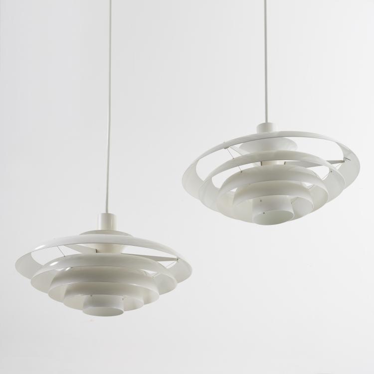Hauptbild zu Objekt, 2 ceiling lights, 1960s, Fagerhults Ljusarmatur, Fagerhult, 161C 651