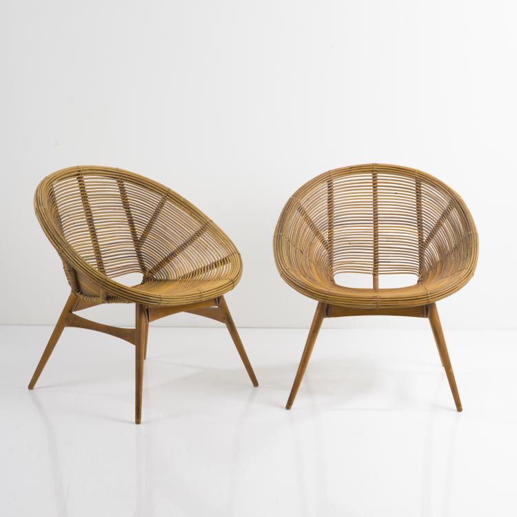 Hauptbild zu Objekt, 2 armchairs, c. 1958, Frankreich, 161C 545