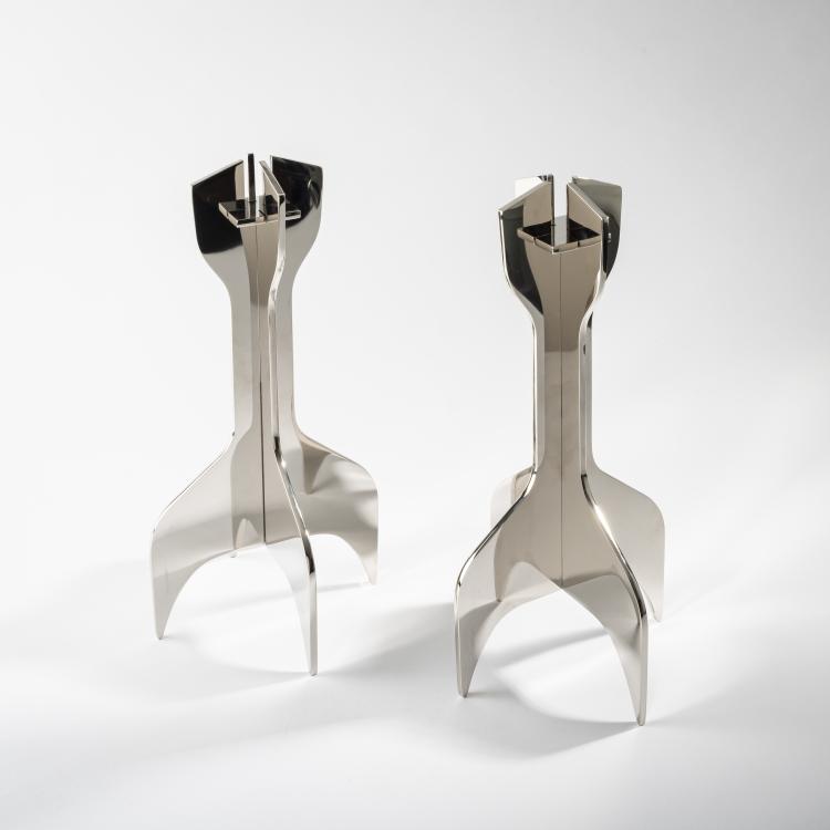 Hauptbild zu Objekt, Zwei Kerzenleuchter, um 1961, Marcel Breuer, Gavina, Mailand, 161A 68