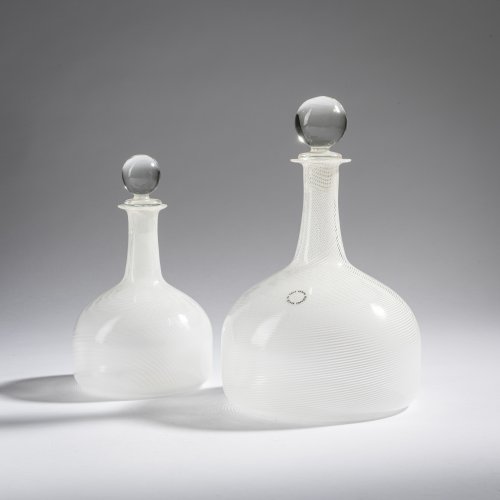 2 'Filigrana' bottles with stopper, 1981/82